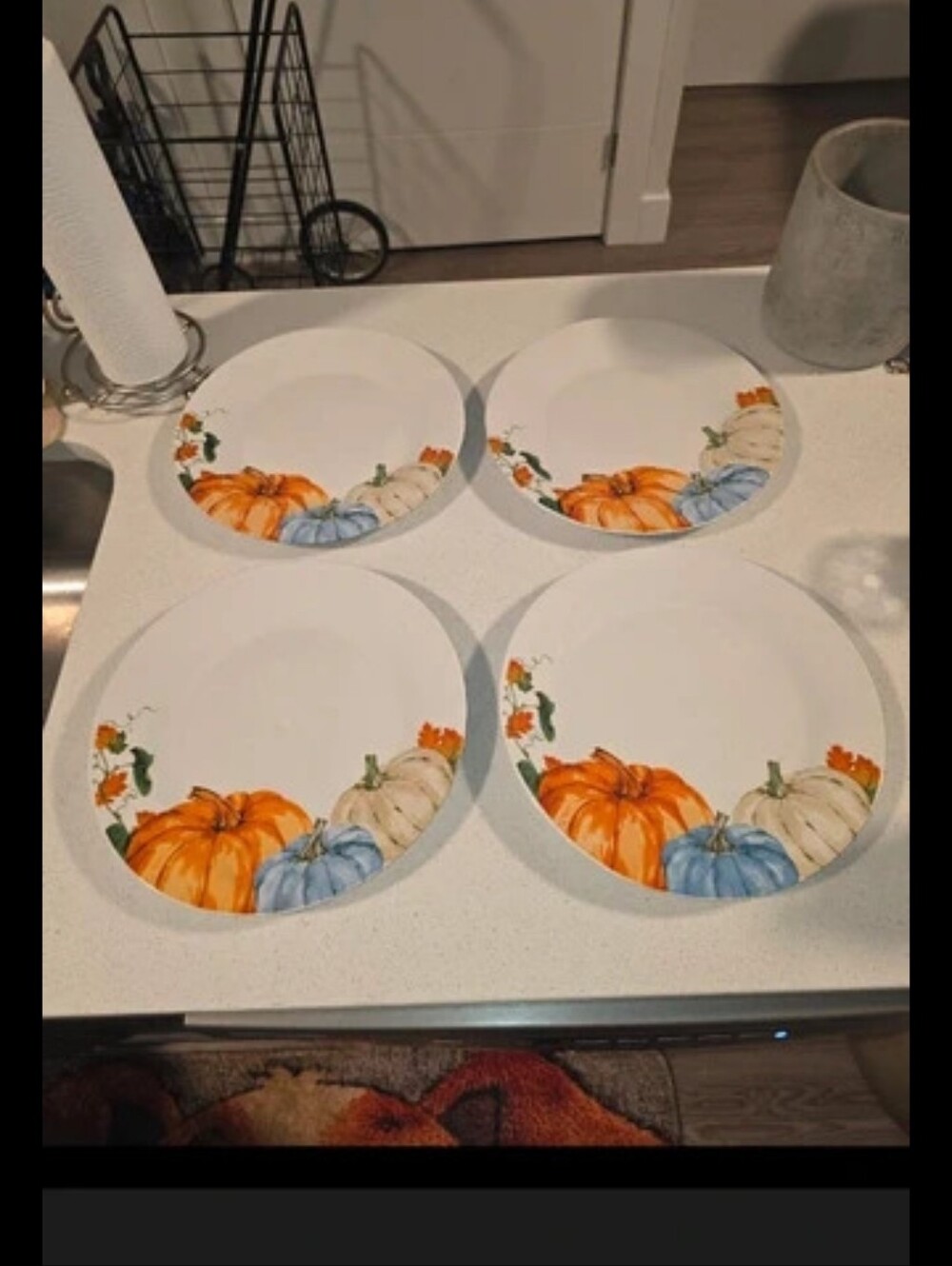 Royal Norfolk Autumn Pumpkin Dinner Plates Set Of 4